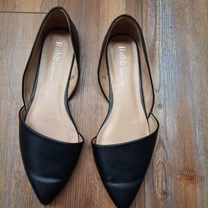 Rohb by Joyce Azria Black Leather D’Orsay Flats – Size 8.5